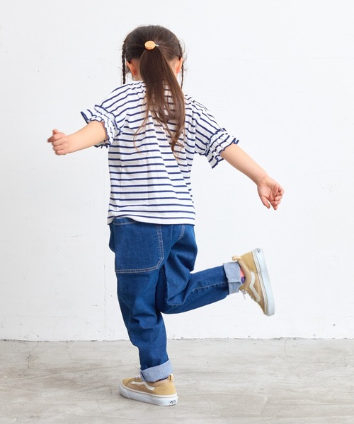 LSP WOW（エルエスピーワオ）の「【LSP WOW!】ガールズ袖フリルTシャツ（80～130cm）（Tシャツ/カットソー・キッズ・ラベンダー/チャコール/ピンク/オフホワイト/ピンク系その他/ホワイト系その他/ブラック系その他・110/100/90/80/130/120）」の10枚目の写真