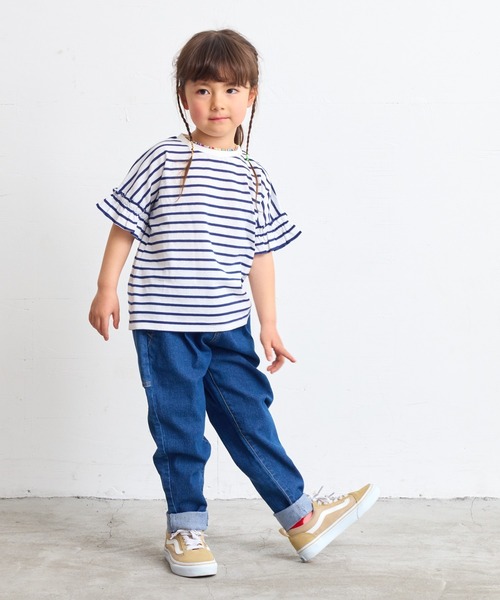 LSP WOW（エルエスピーワオ）の「【LSP WOW!】ガールズ袖フリルTシャツ（80～130cm）（Tシャツ/カットソー・キッズ・ラベンダー/チャコール/ピンク/オフホワイト/ピンク系その他/ホワイト系その他/ブラック系その他・110/100/90/80/130/120）」の8枚目の写真