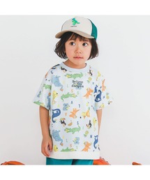 SLAP SLIP（スラップスリップ）の「【お揃い】総柄プリント裾配色切り替えTシャツ(80~130cm)（Tシャツ/カットソー・キッズ）」
