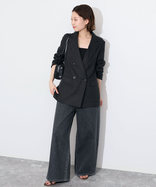 SLOBE IENA（スローブイエナ）の「ベア天ベアトップ（チューブトップ・レディース・ブラック/アイボリー・FREE）」の5枚目の写真