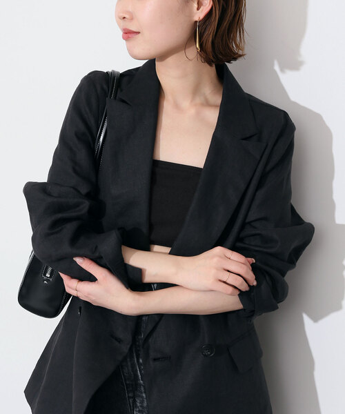 SLOBE IENA（スローブイエナ）の「ベア天ベアトップ（チューブトップ・レディース・ブラック/アイボリー・FREE）」の7枚目の写真