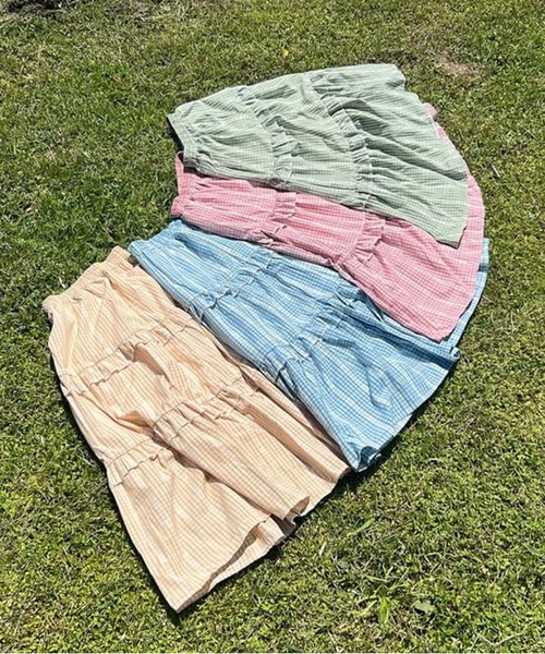 ROOPTOKYO（ループトウキョウ）の「ギンガムチェックティアードロングスカート（スカート・レディース・イエロー/レッド/ブルー/グリーン・FREE）」の4枚目の写真