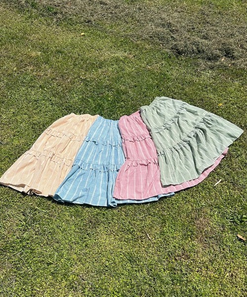 ROOPTOKYO（ループトウキョウ）の「ギンガムチェックティアードロングスカート（スカート・レディース・イエロー/レッド/ブルー/グリーン・FREE）」の17枚目の写真