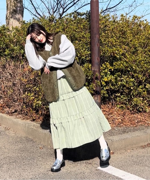 ROOPTOKYO（ループトウキョウ）の「ギンガムチェックティアードロングスカート（スカート・レディース・イエロー/レッド/ブルー/グリーン・FREE）」の10枚目の写真