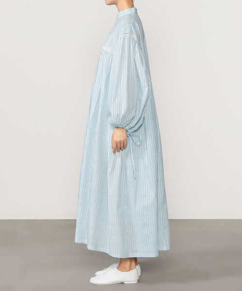 Emily Levine(エミリーレヴィーン)の「emily levine | 〈別注〉コットン スタンドカラーワンピース STRIPE WOMEN(ワンピース・レディース・ブルー系その他・S/M)」の9枚目の写真