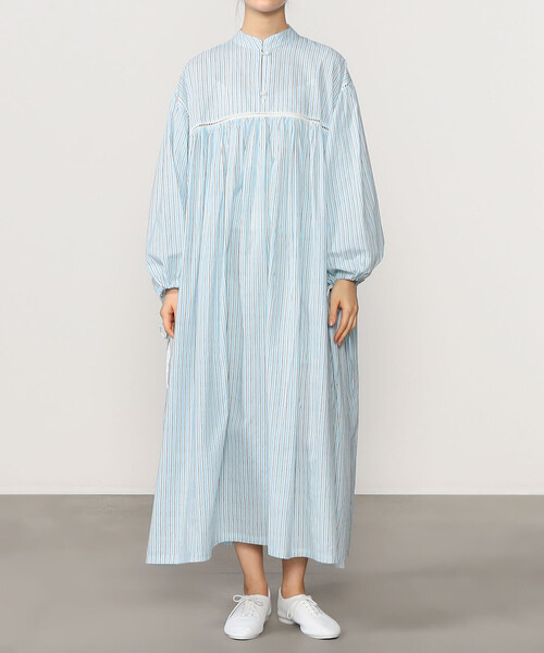 Emily Levine(エミリーレヴィーン)の「emily levine | 〈別注〉コットン スタンドカラーワンピース STRIPE WOMEN(ワンピース・レディース・ブルー系その他・S/M)」の11枚目の写真