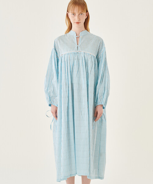 Emily Levine(エミリーレヴィーン)の「emily levine | 〈別注〉コットン スタンドカラーワンピース STRIPE WOMEN(ワンピース・レディース・ブルー系その他・S/M)」の13枚目の写真