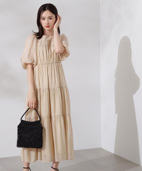 【PROPORTION BODY DRESSING】 シャーリングワンピース PROPORTION BODY DRESSING｜シアーシャーリングワンピース 新色