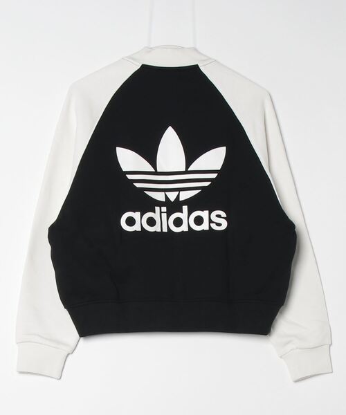 adidas Originals(アディダスオリジナルス)の「adidas Originals/アディダスオリジナルス アディカラー クラシックス トレフォイル カレッジジャケット(ジャージ・レディース・ブラック×ホワイト・S/XL)」の2枚目の写真