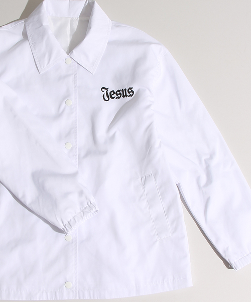 WEGO（ウィゴー）の「WEGO/コーチジャケット（ナイロンジャケット・レディース・ホワイト/ブラック・FREE）」の2枚目の写真