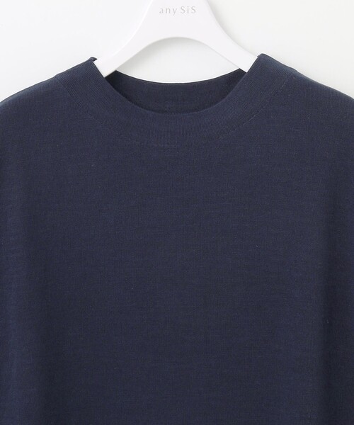 ANY SIS(エニィスィス)の「【洗える】フレンチスリーブシャツテール ニット(ニット/セーター・レディース・ネイビー系/パイングリーン系/ライラック系・4)」の15枚目の写真