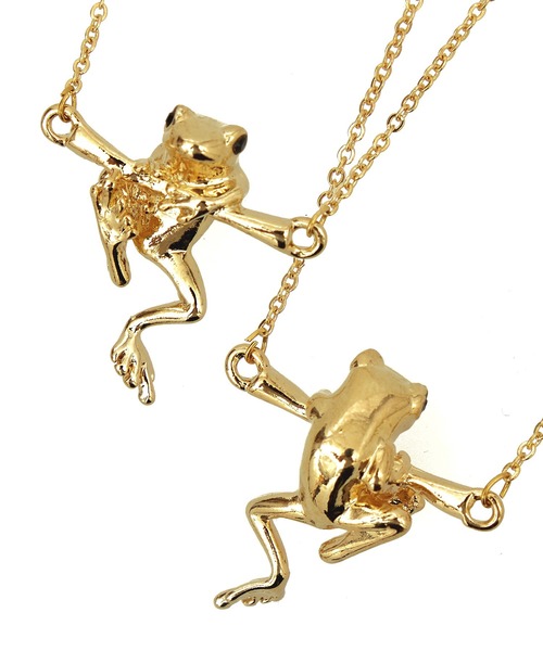 an meets zakka（アンミツザッカ）の「an meets zakka カエルショートネックレス(40cm)（ネックレス・メンズ・B/アンティークシルバー/シルバー/ガンメタ/アンティークゴールド/ゴールド/ブロンズ/グリーン・ONE SIZE/45cm）」の4枚目の写真