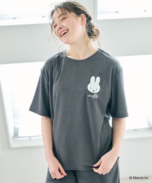 Miffy（ ミッフィー）の「【miffy/ミッフィー】パイルリブトップス/ルームウェア（上下別売り）（ルームウェア/パジャマ・レディース・ネイビー/アイボリー/グレー・M/LL/L）」の19枚目の写真