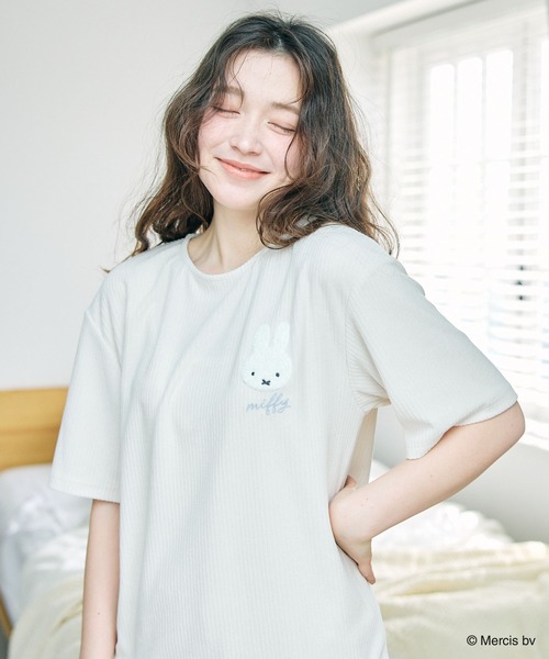 Miffy（ ミッフィー）の「【miffy/ミッフィー】パイルリブトップス/ルームウェア（上下別売り）（ルームウェア/パジャマ・レディース・ネイビー/アイボリー/グレー・M/LL/L）」の7枚目の写真
