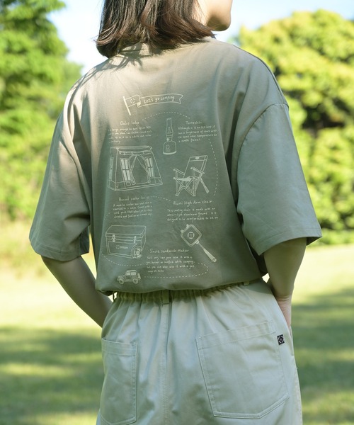 S'more（スモア）の「COTTON T SHIRTS - S'more gear illustration (SS)（Tシャツ/カットソー・レディース・ベージュ/カーキ/ブラウン・MEDIUM/SMALL/X-LARGE/LARGE）」の3枚目の写真