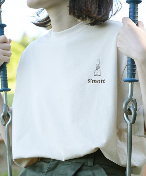 S'more（スモア）の「COTTON T SHIRTS - S'more gear illustration (SS)（Tシャツ/カットソー・レディース・ベージュ/カーキ/ブラウン・MEDIUM/SMALL/X-LARGE/LARGE）」の11枚目の写真