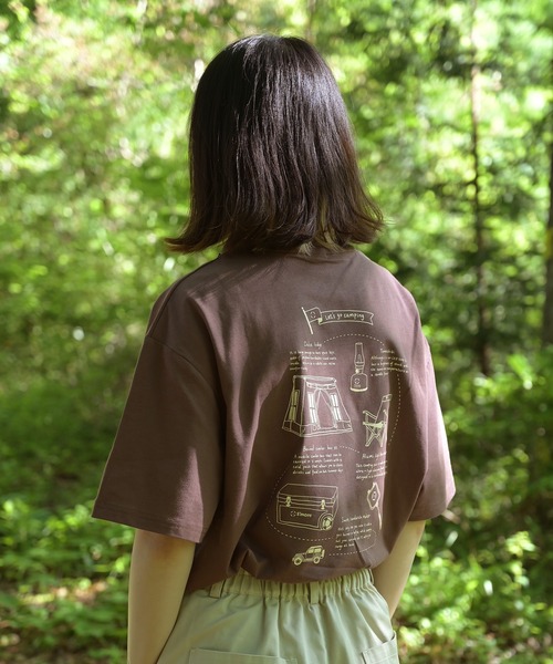 S'more（スモア）の「COTTON T SHIRTS - S'more gear illustration (SS)（Tシャツ/カットソー・レディース・ベージュ/カーキ/ブラウン・MEDIUM/SMALL/X-LARGE/LARGE）」の6枚目の写真
