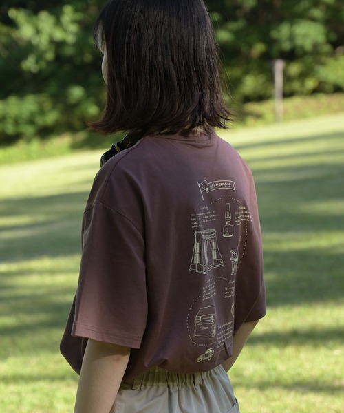 S'more（スモア）の「COTTON T SHIRTS - S'more gear illustration (SS)（Tシャツ/カットソー・レディース・ベージュ/カーキ/ブラウン・MEDIUM/SMALL/X-LARGE/LARGE）」の8枚目の写真