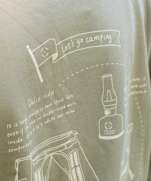S'more（スモア）の「COTTON T SHIRTS - S'more gear illustration (SS)（Tシャツ/カットソー・レディース・ベージュ/カーキ/ブラウン・MEDIUM/SMALL/X-LARGE/LARGE）」の17枚目の写真