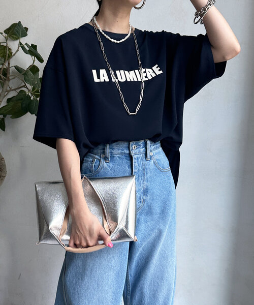 DOUDOU　ドゥドゥ　ジョーゼットロゴTEE / バイオレット DOUDOU ドゥドゥ ジョーゼットロゴTEE / バイオレット DOUDOU