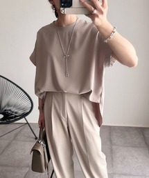 Emma Taylor（エマテイラー）の「【手洗い可能】サイズ展開追加!バックジップジョーゼットTブラウス（シャツ/ブラウス）」