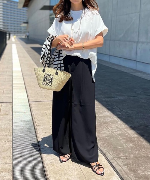 Emma Taylor(エマテイラー)の「【手洗い可能】再入荷バックジップジョーゼットTブラウス(シャツ/ブラウス・レディース・ホワイト/ブラック/ベージュ/チャコールグレー・FREE)」の14枚目の写真