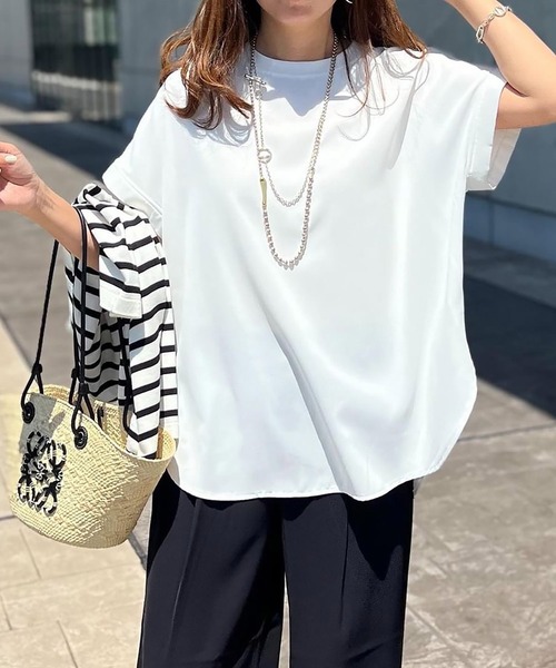 ドラちゃん！！Emma TaylorバックジップジョーゼットTブラウス！ リピーター続出！】バックジップジョーゼットTブラウス Emma
