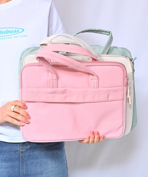 Alite cloth(アリーテクロス)の「サイド収納付きトート型PCケース タブレットケース(PC・タブレットケース・レディース・ブラック/グレー/アイボリー/グリーン/ピンク・M/S/L)」の6枚目の写真