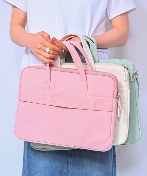 Alite cloth(アリーテクロス)の「サイド収納付きトート型PCケース タブレットケース(PC・タブレットケース・レディース・ブラック/グレー/アイボリー/グリーン/ピンク・M/S/L)」の7枚目の写真