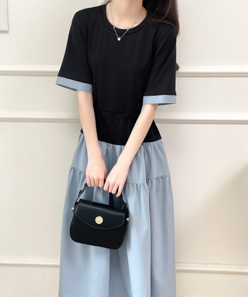 ABITOKYO(アビトーキョー)の「バイカラー異素材ドッキングワンピース(ワンピース・レディース・ブルー/ブルー系その他/ブラック系その他・L/M/XL)」の20枚目の写真