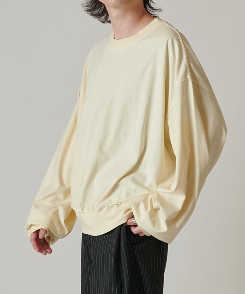 Lui's（ルイス）の「ピグメントルーズフィットロンT（Tシャツ/カットソー・メンズ・サックスブルー/ベージュ/チャコールグレー/ライトグレー・FREE）」の16枚目の写真