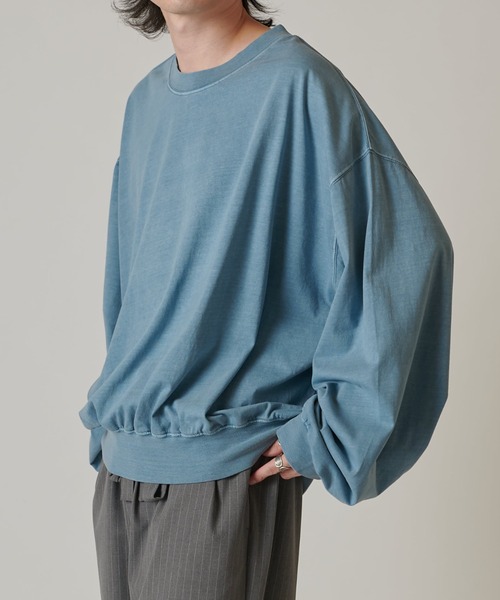 Lui's（ルイス）の「ピグメントルーズフィットロンT（Tシャツ/カットソー・メンズ・サックスブルー/ベージュ/チャコールグレー/ライトグレー・FREE）」の22枚目の写真