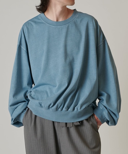 Lui's（ルイス）の「ピグメントルーズフィットロンT（Tシャツ/カットソー・メンズ・サックスブルー/ベージュ/チャコールグレー/ライトグレー・FREE）」の20枚目の写真