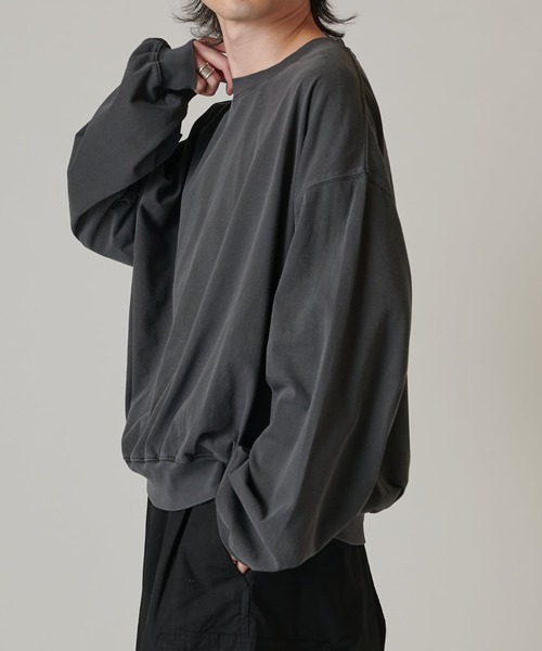 Lui's（ルイス）の「ピグメントルーズフィットロンT（Tシャツ/カットソー・メンズ・サックスブルー/ベージュ/チャコールグレー/ライトグレー・FREE）」の5枚目の写真