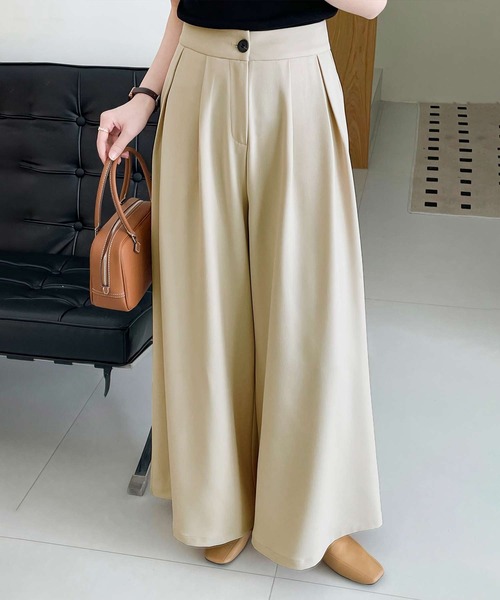 OSYAREVO（オシャレボ）の「ワイド パンツ スラックス（スラックス・レディース・ベージュ/グレー/グリーン・LARGE/MEDIUM）」の8枚目の写真