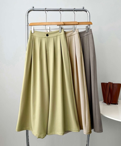 OSYAREVO（オシャレボ）の「ワイド パンツ スラックス（スラックス・レディース・ベージュ/グレー/グリーン・LARGE/MEDIUM）」の5枚目の写真