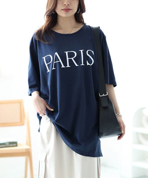 GOLDJAPAN（ゴールドジャパン）の「ビッグロゴコットンTシャツ【大きいサイズ対応】（Tシャツ/カットソー・レディース・ホワイト/ネイビー/ブラック・LL～3L/4L～5L）」の3枚目の写真