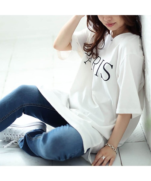 GOLDJAPAN（ゴールドジャパン）の「ビッグロゴコットンTシャツ【大きいサイズ対応】（Tシャツ/カットソー・レディース・ホワイト/ネイビー/ブラック・LL～3L/4L～5L）」の8枚目の写真