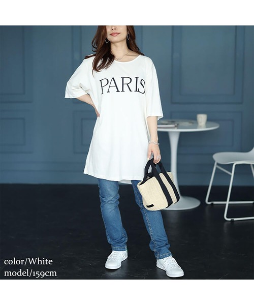 GOLDJAPAN（ゴールドジャパン）の「ビッグロゴコットンTシャツ【大きいサイズ対応】（Tシャツ/カットソー・レディース・ホワイト/ネイビー/ブラック・LL～3L/4L～5L）」の10枚目の写真