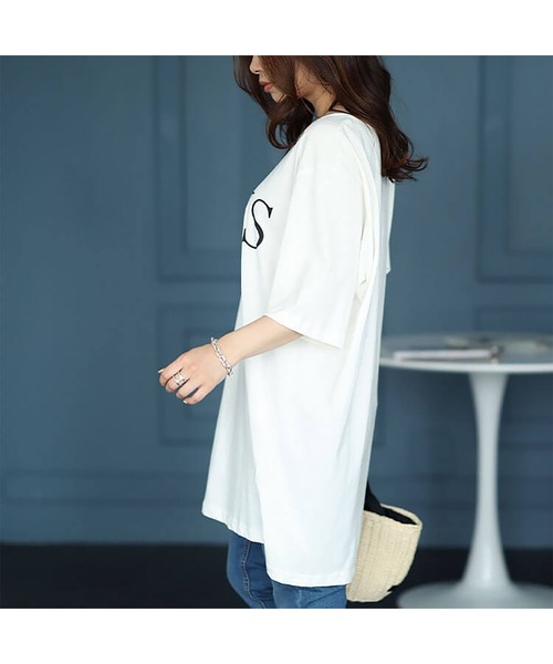 GOLDJAPAN（ゴールドジャパン）の「ビッグロゴコットンTシャツ【大きいサイズ対応】（Tシャツ/カットソー・レディース・ホワイト/ネイビー/ブラック・LL～3L/4L～5L）」の11枚目の写真