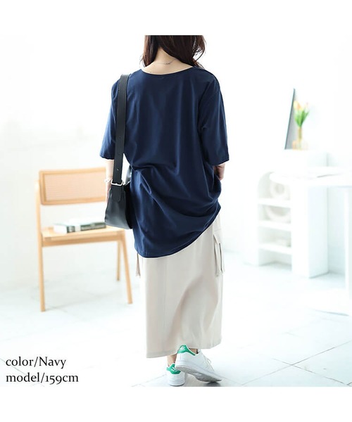 GOLDJAPAN（ゴールドジャパン）の「ビッグロゴコットンTシャツ【大きいサイズ対応】（Tシャツ/カットソー・レディース・ホワイト/ネイビー/ブラック・LL～3L/4L～5L）」の14枚目の写真