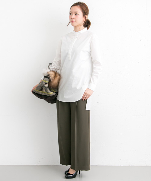 URBAN RESEARCH（アーバンリサーチ）の「UR タイプライターチュニックシャツ（シャツ/ブラウス・レディース・ホワイト/ブルー系その他・FREE）」の3枚目の写真