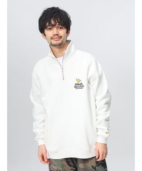 Mark Gonzales 裏起毛 バックロゴ RELAX FIT ハーフジップ トレーナー