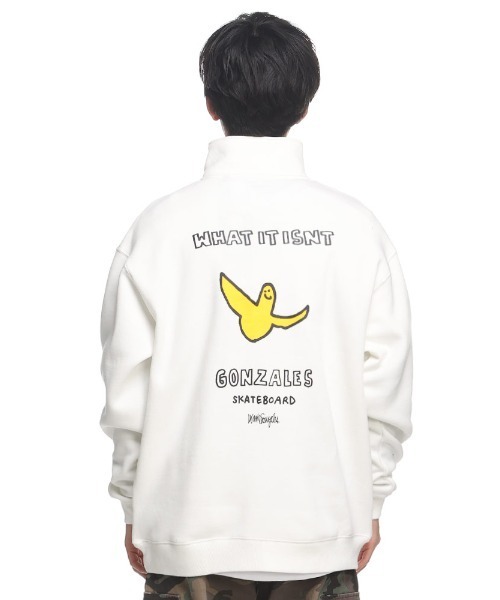 Mark Gonzales 裏起毛 バックロゴ RELAX FIT ハーフジップ トレーナー