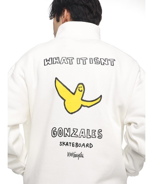 Mark Gonzales 裏起毛 バックロゴ RELAX FIT ハーフジップ トレーナー