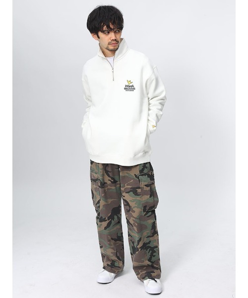 Mark Gonzales 裏起毛 バックロゴ RELAX FIT ハーフジップ トレーナー