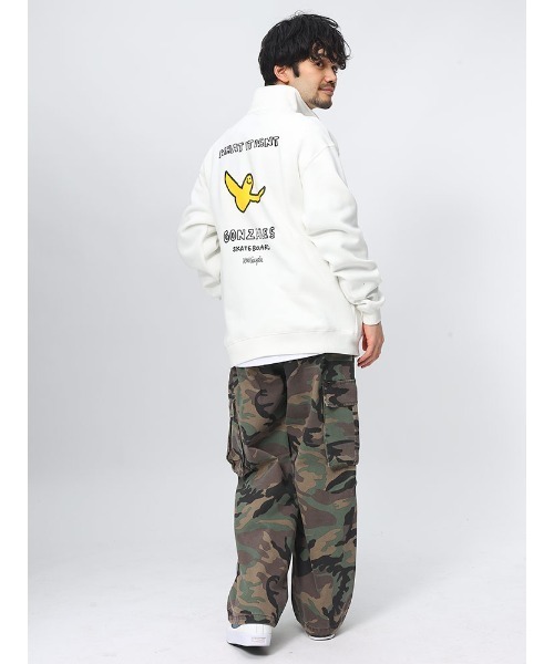 Mark Gonzales 裏起毛 バックロゴ RELAX FIT ハーフジップ トレーナー