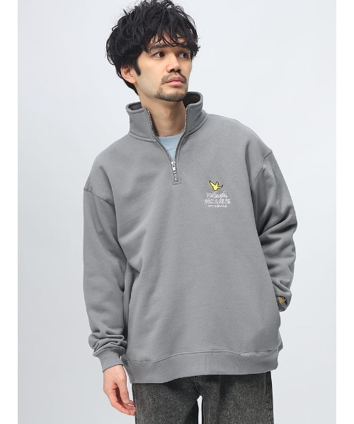 Mark Gonzales 裏起毛 バックロゴ RELAX FIT ハーフジップ トレーナー