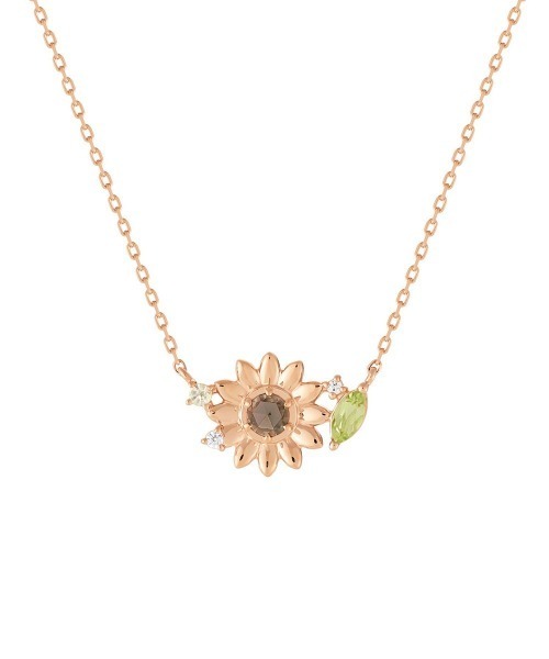 CANAL 4℃(カナルヨンドシー)の「【8月誕生花】シルバー ひまわり 向日葵 ネックレス(ネックレス・レディース・ピンクゴールド・FREE)」の1枚目の写真