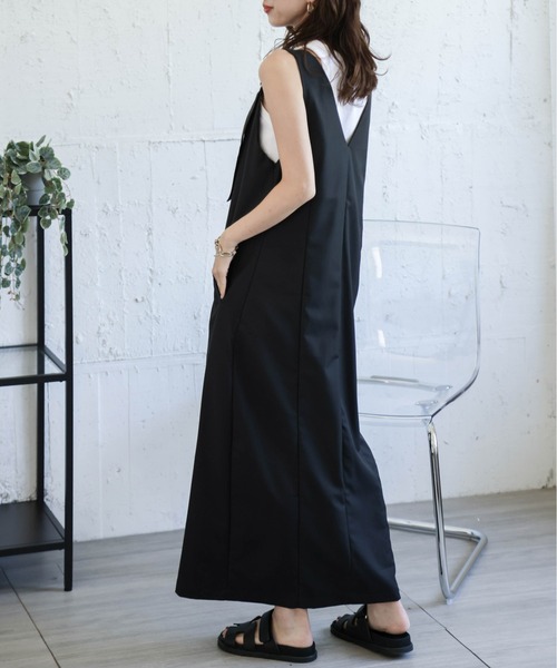 La-gemme（ラジェム）の「Vネックジャンパースカート（ジャンパースカート・レディース・グレー/ベージュ/ブラック・フリー）」の16枚目の写真